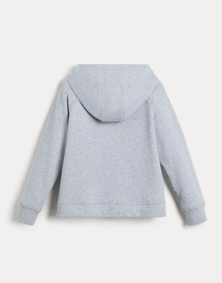 Hooded sweatshirt with zipper and monili Grey Girls - Brunello Cucinelli