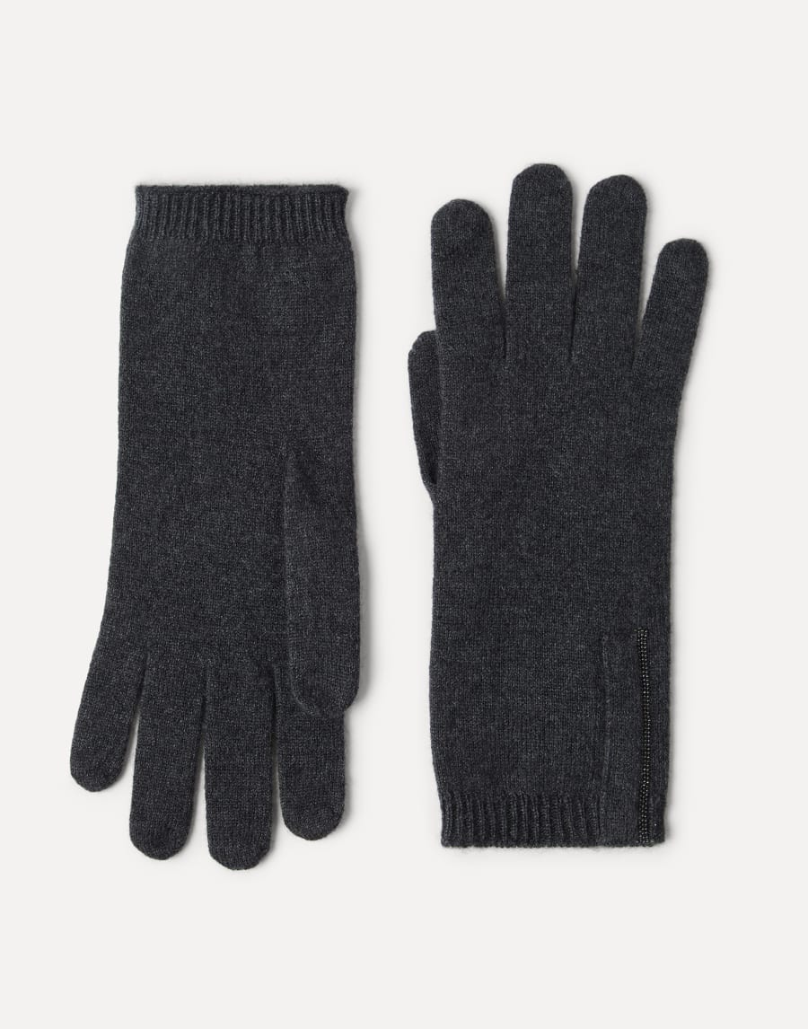 Knit gloves Lignite Grey Woman - Brunello Cucinelli