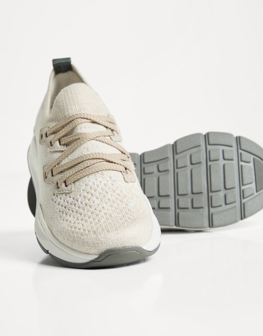 针织织物运动鞋 巴拿马色 男童 - Brunello Cucinelli