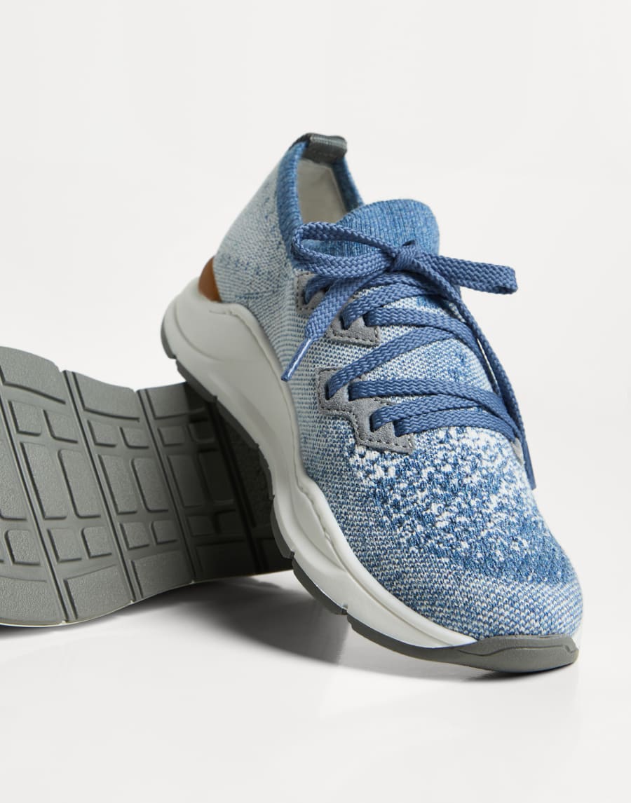 针织织物运动鞋 天蓝色 男童 - Brunello Cucinelli