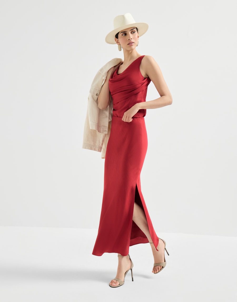 斜裁半身裙 红色 女款 - Brunello Cucinelli