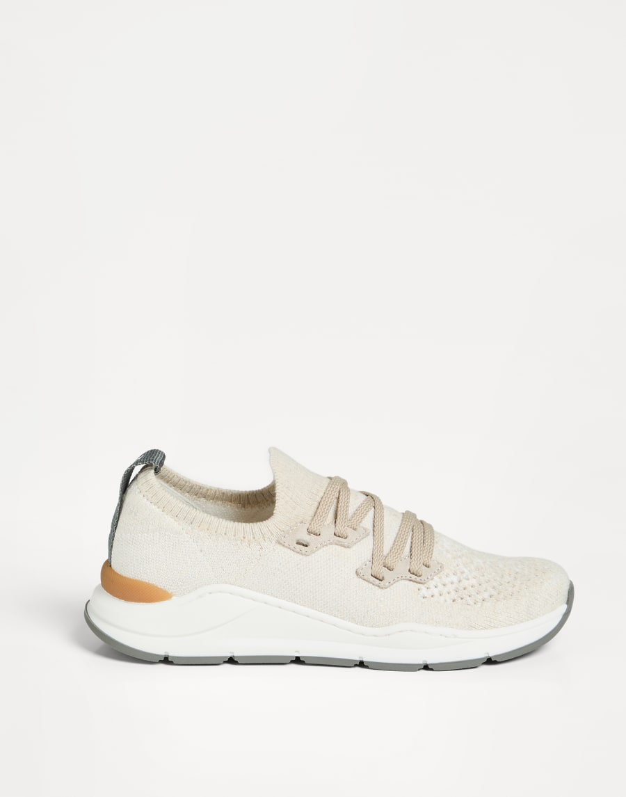 针织织物运动鞋 巴拿马色 男童 - Brunello Cucinelli