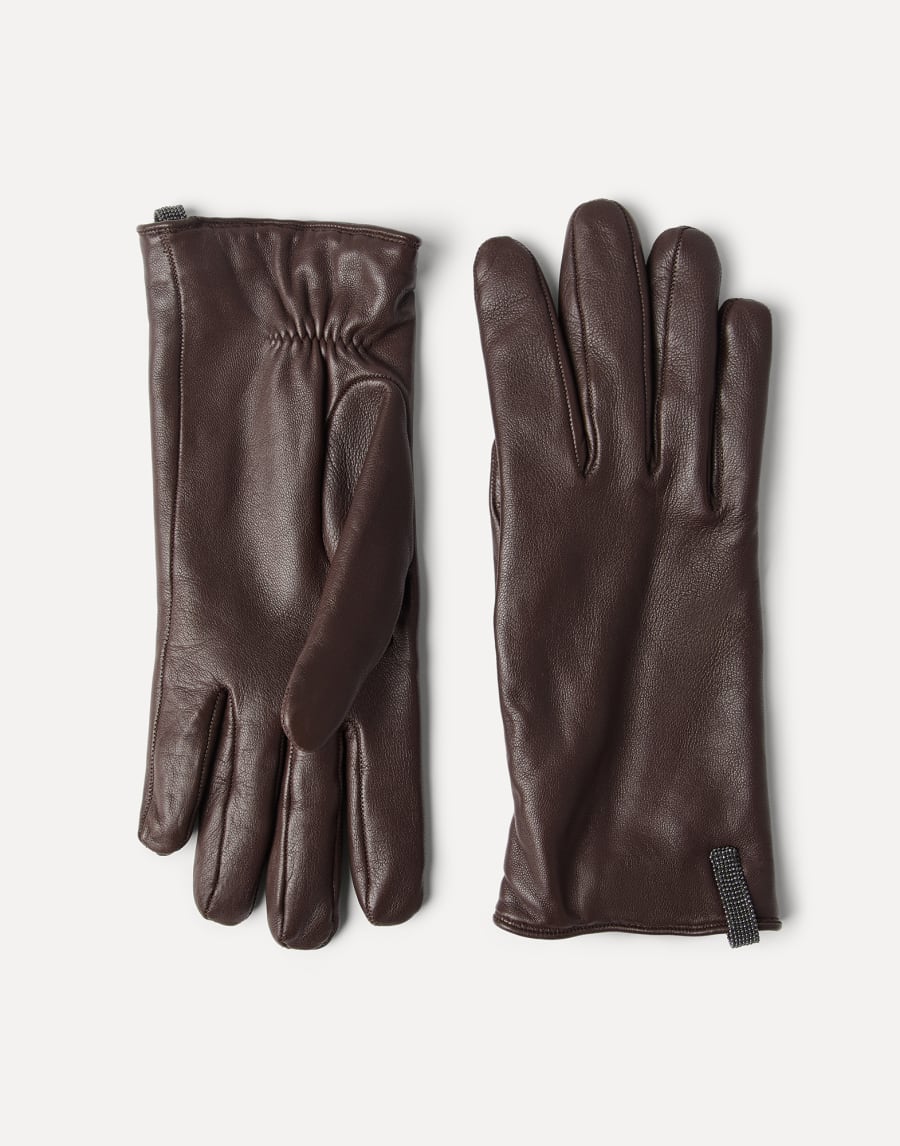 Nappa leather gloves Rust Brown Woman - Brunello Cucinelli