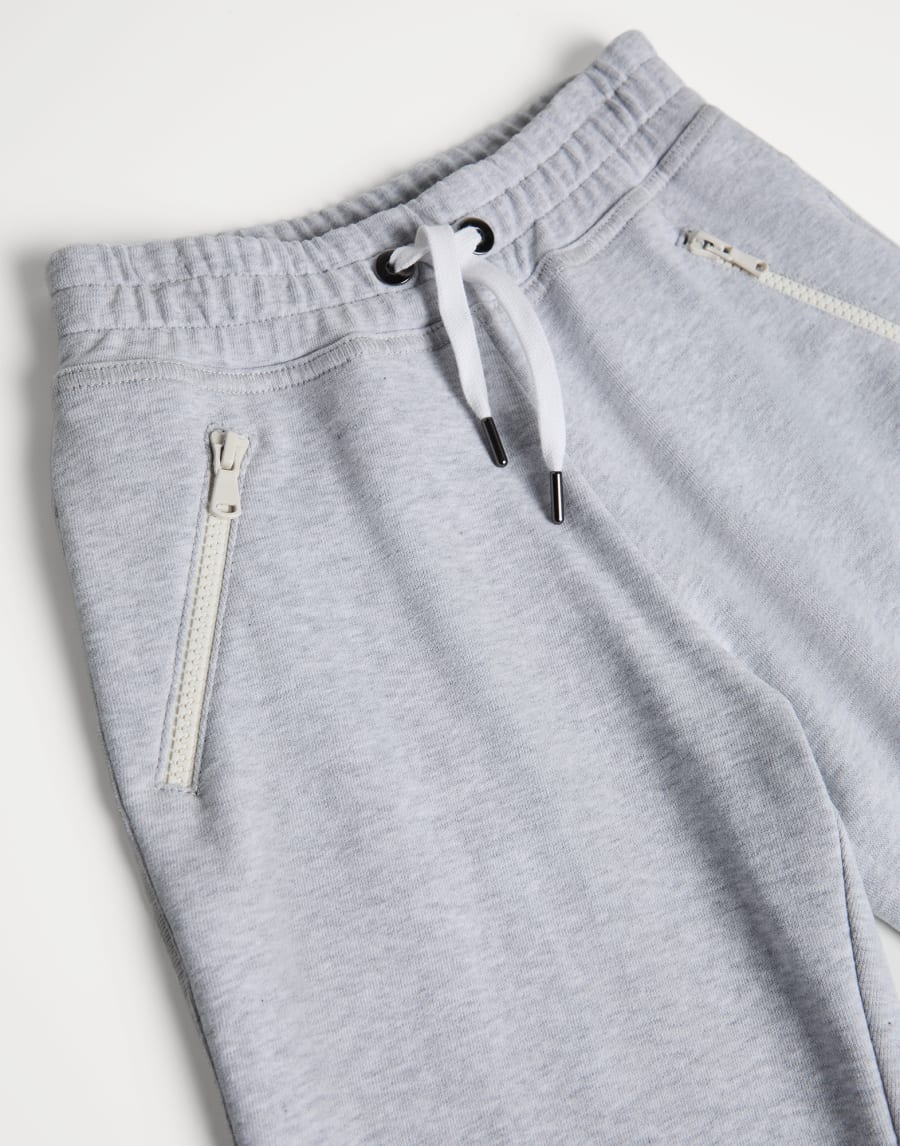 Smooth French terry trousers Light Grey Girls - Brunello Cucinelli