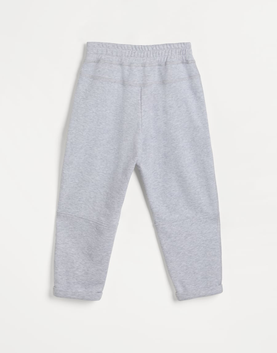 Smooth French terry trousers Light Grey Girls - Brunello Cucinelli