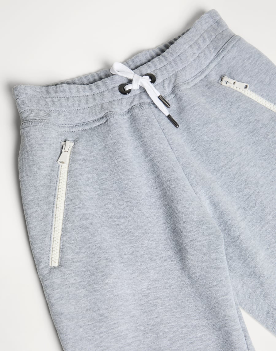 Smooth French terry trousers Grey Girls - Brunello Cucinelli