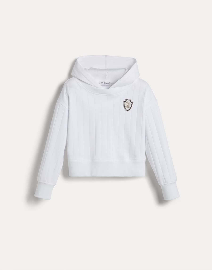 Hooded sweatshirt with logo White Girls - Brunello Cucinelli
