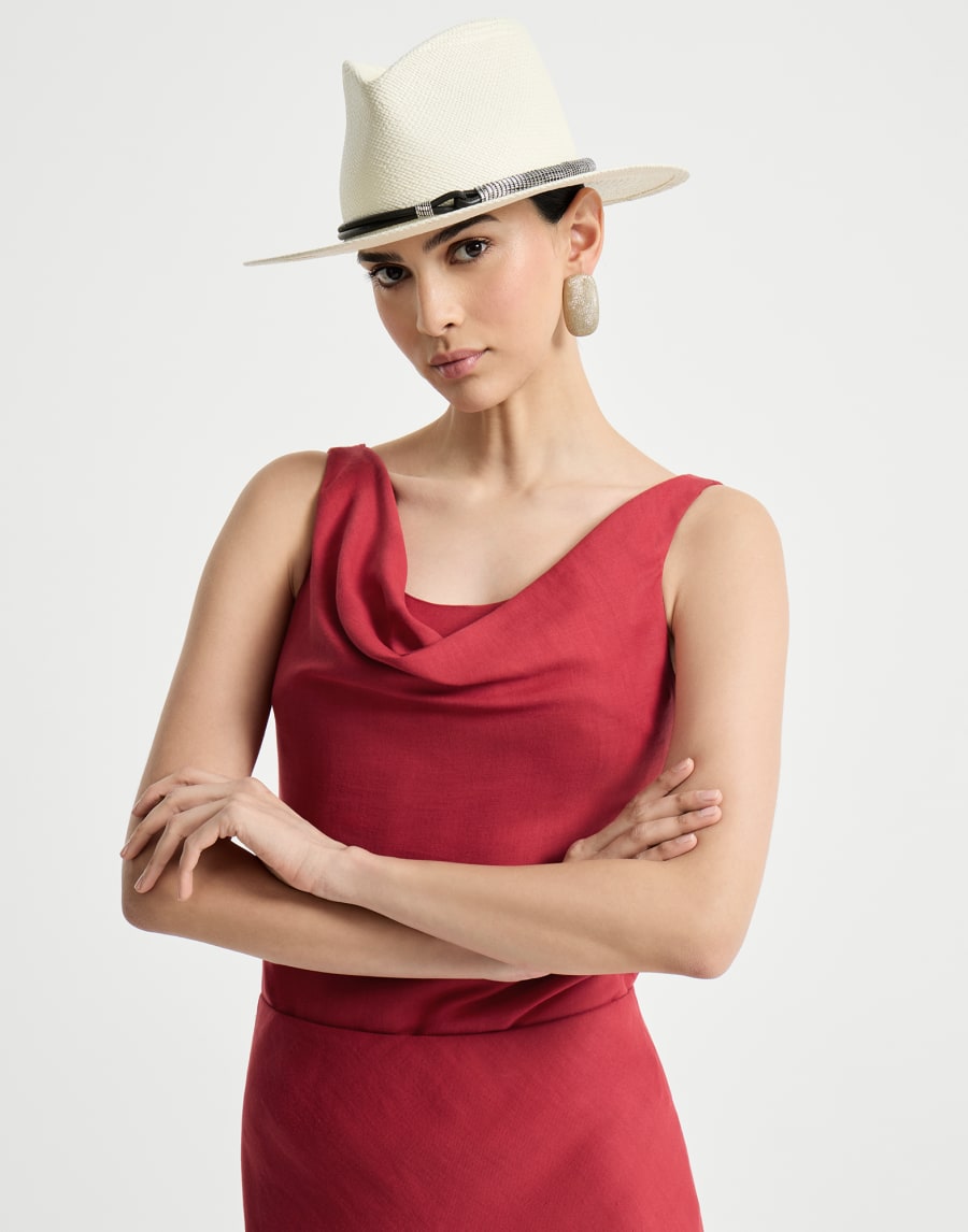 顺滑斜纹布无袖上衣 红色 女款 - Brunello Cucinelli