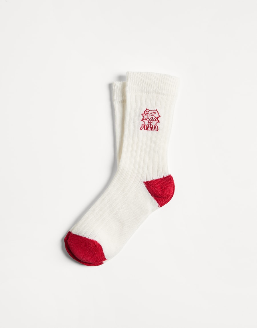 Rib knit socks with inlay Ruby Boys - Brunello Cucinelli