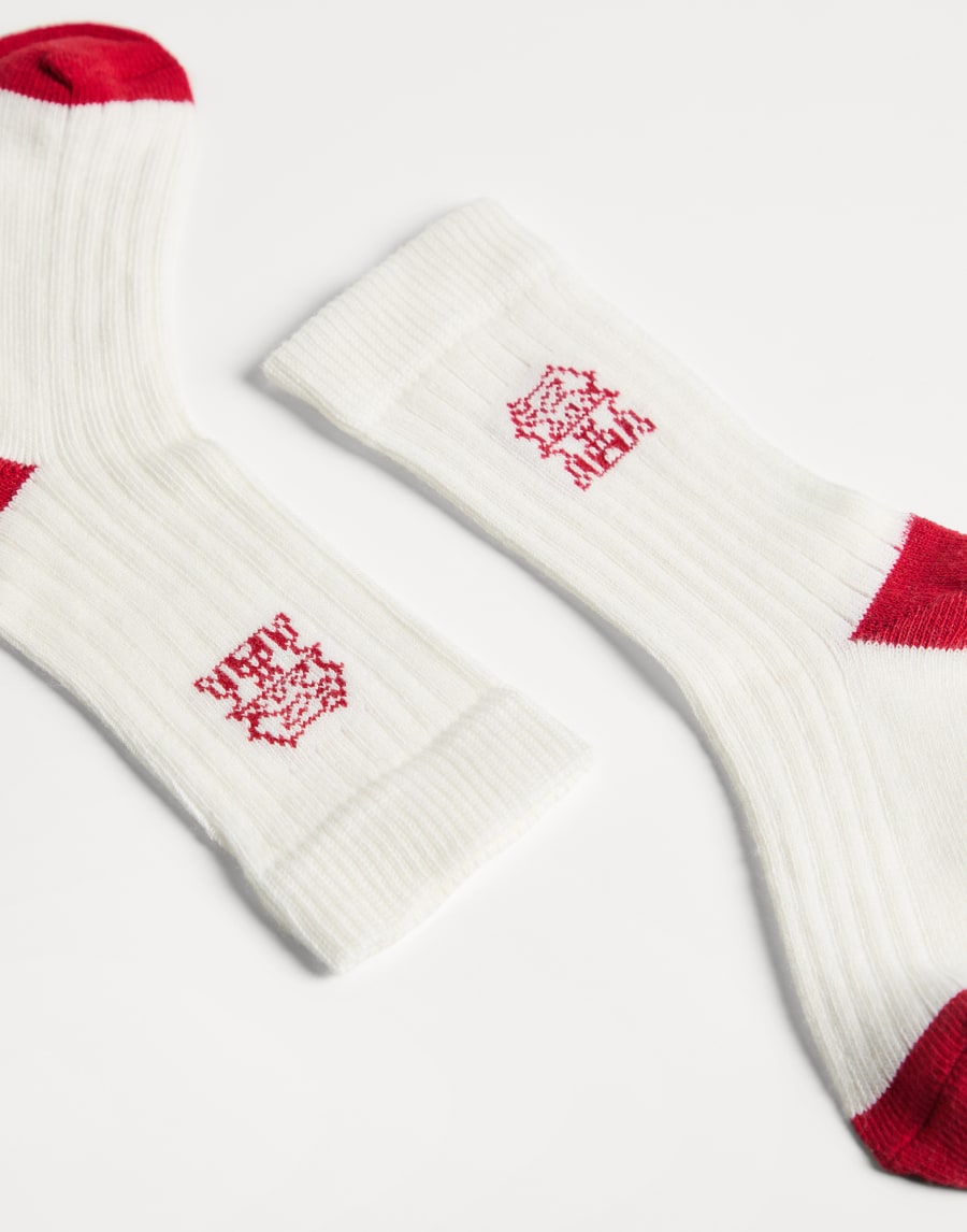 Rib knit socks with inlay Ruby Boys - Brunello Cucinelli