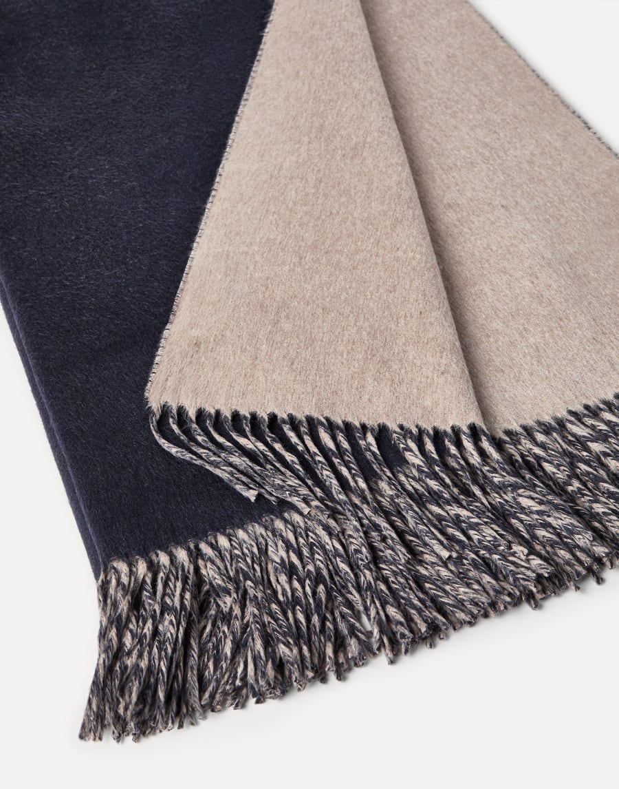 Silk double cloth throw Blue Lifestyle - Brunello Cucinelli