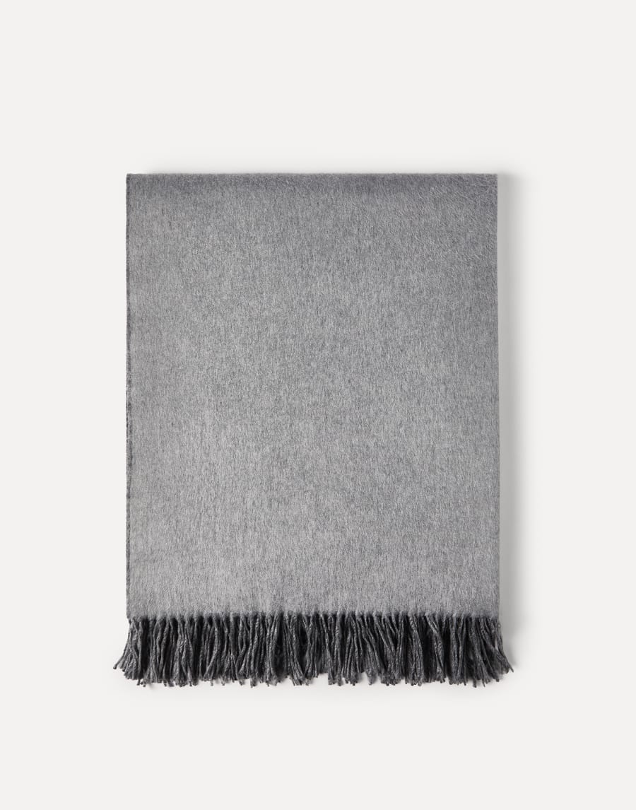 Silk double cloth throw Medium Grey Lifestyle - Brunello Cucinelli
