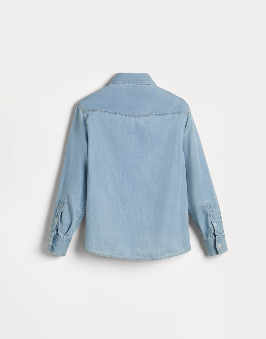 薄牛仔布衬衫 浅牛仔色 男童 - Brunello Cucinelli