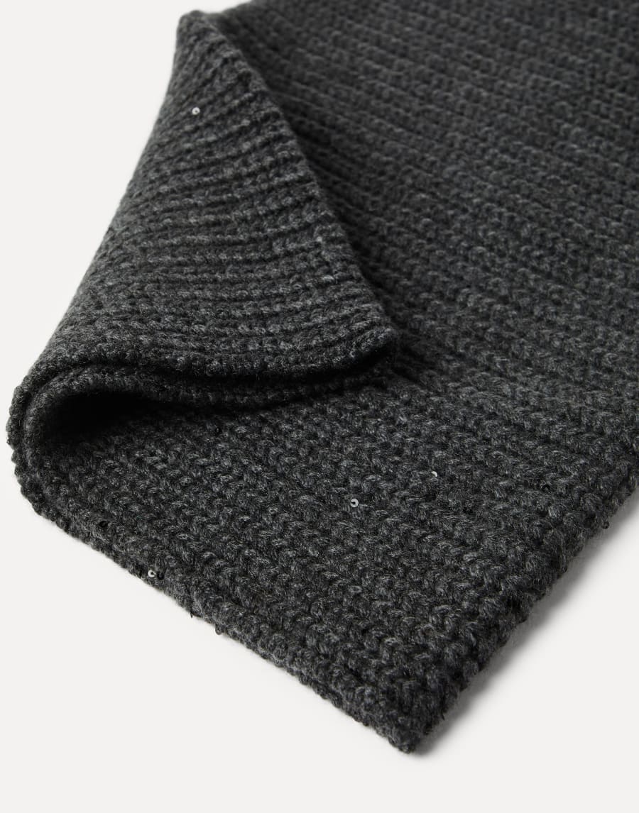 Dazzling neck warmer Dark Grey Woman - Brunello Cucinelli