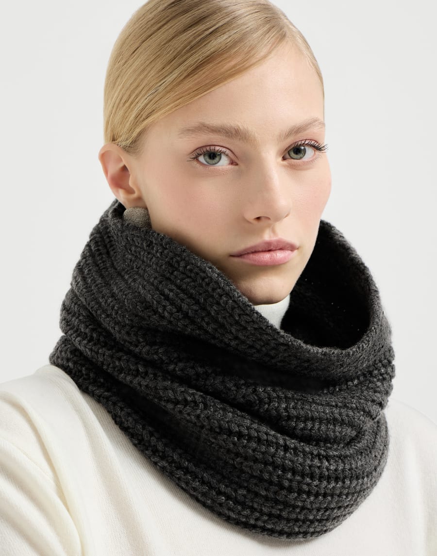 Dazzling neck warmer Dark Grey Woman - Brunello Cucinelli