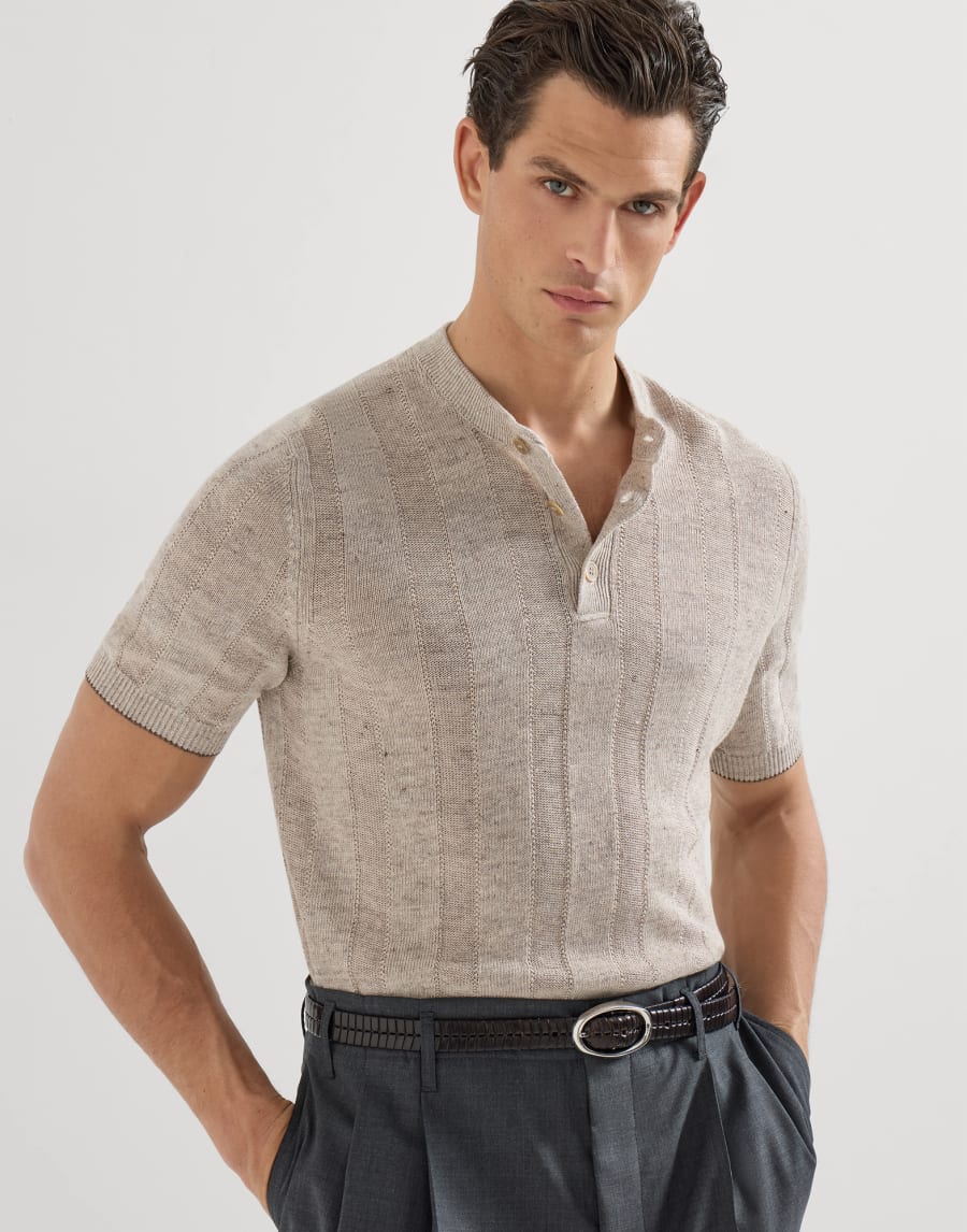 Henley collar T-shirt Sand Man - Brunello Cucinelli
