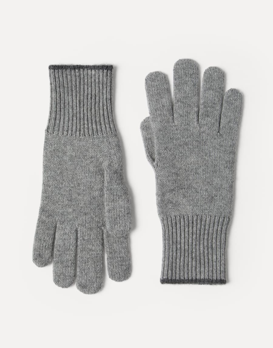 Cashmere knit gloves Grey Man - Brunello Cucinelli