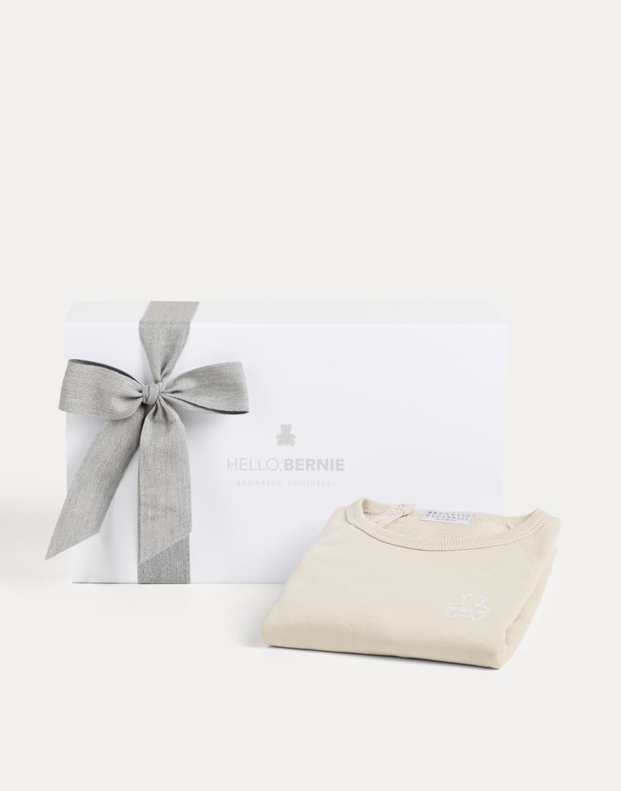Cotton French terry Baby Bernie sweatshirt Sand Baby - Brunello Cucinelli