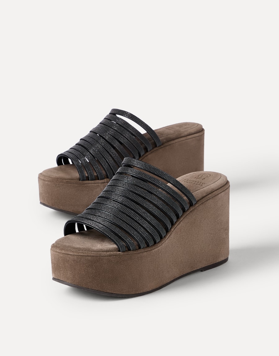 Suede wedges Black Woman - Brunello Cucinelli
