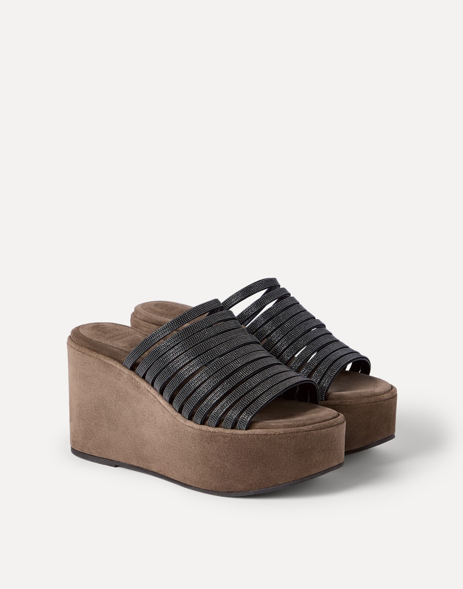 Suede wedges Black Woman - Brunello Cucinelli