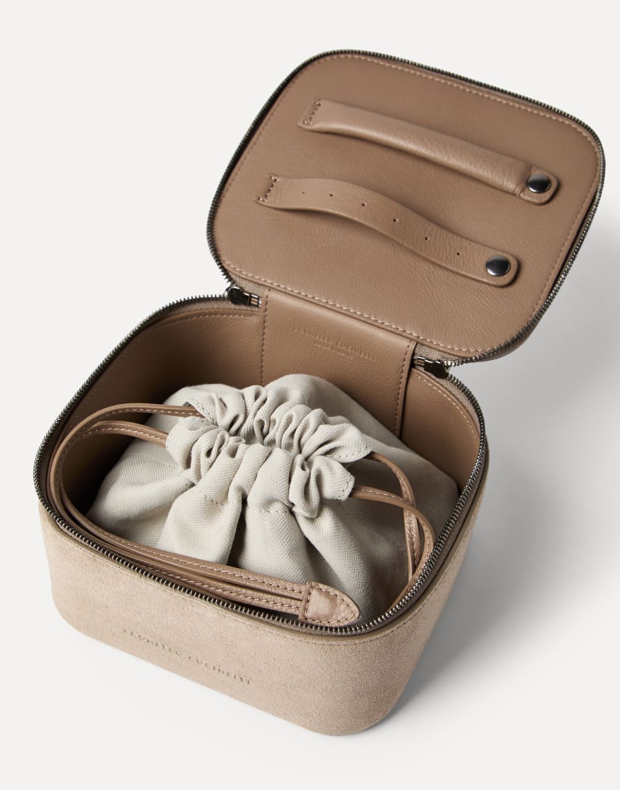 Suede jewelry box Beige Woman - Brunello Cucinelli
