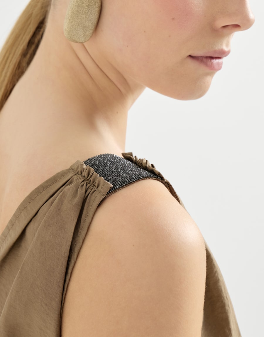 Vestido con cinturón Arena Mujer - Brunello Cucinelli