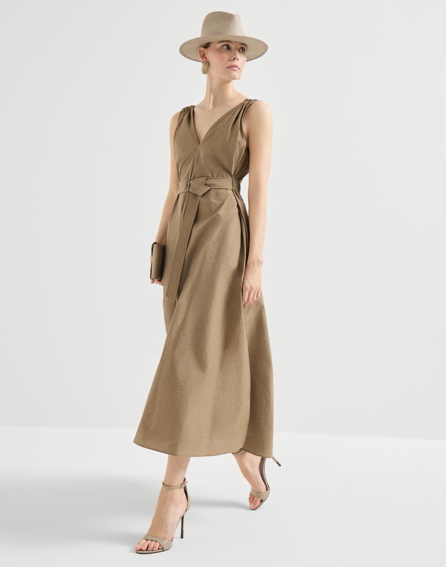 Vestido con cinturón Arena Mujer - Brunello Cucinelli