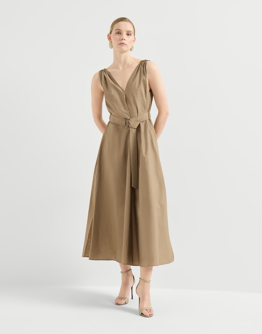 Vestido con cinturón Arena Mujer - Brunello Cucinelli