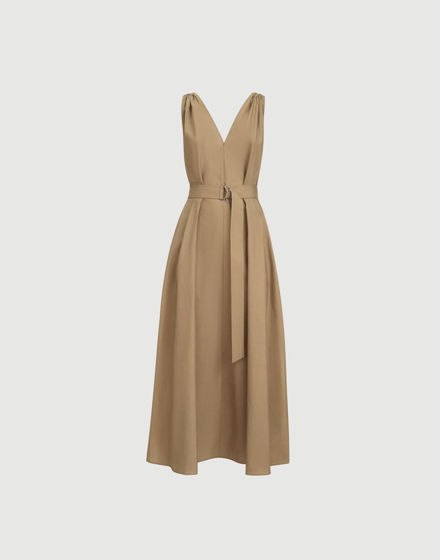 Vestido con cinturón Arena Mujer - Brunello Cucinelli