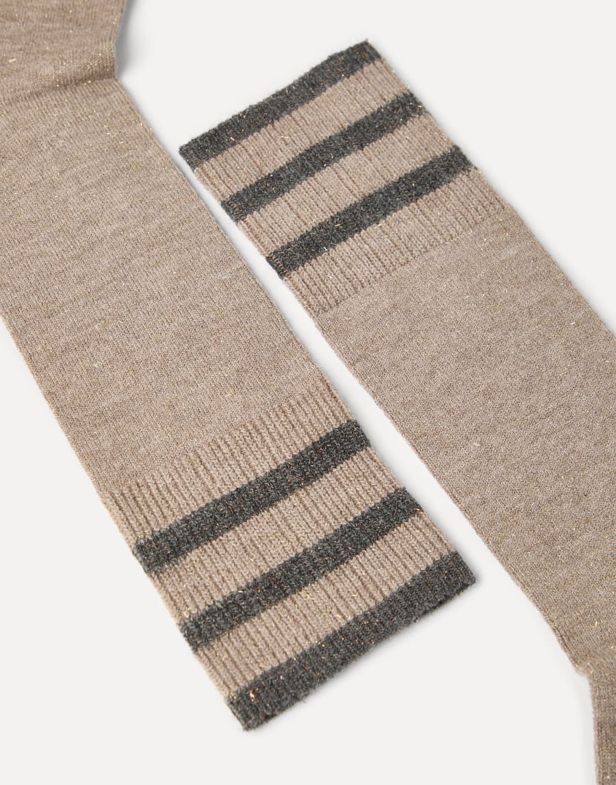 Sparkling knit socks Beige Woman - Brunello Cucinelli