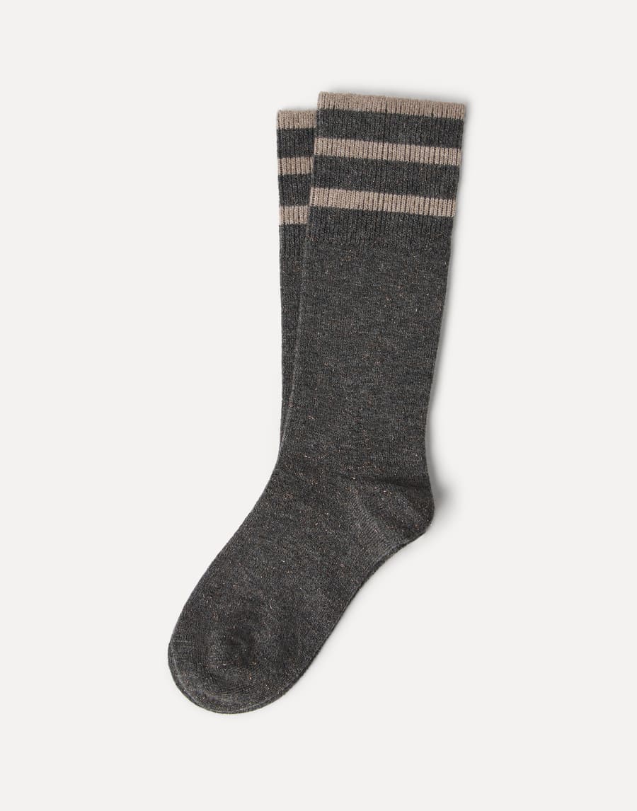 Sparkling knit socks Anthracite Woman - Brunello Cucinelli