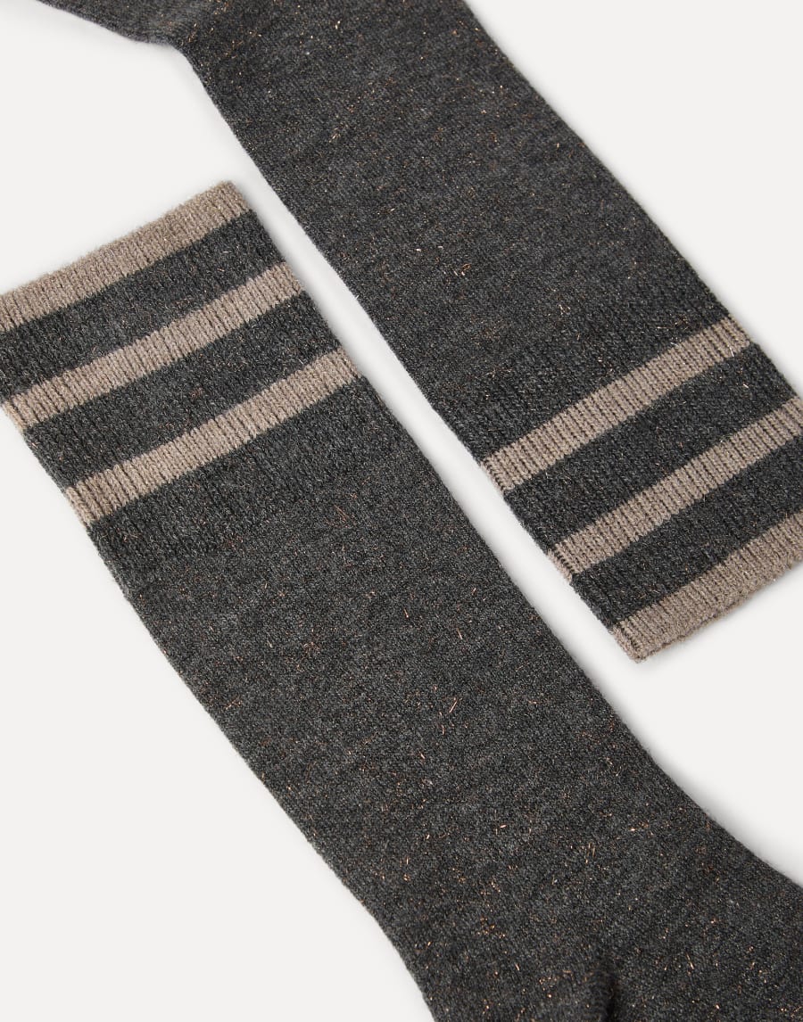Sparkling knit socks Anthracite Woman - Brunello Cucinelli
