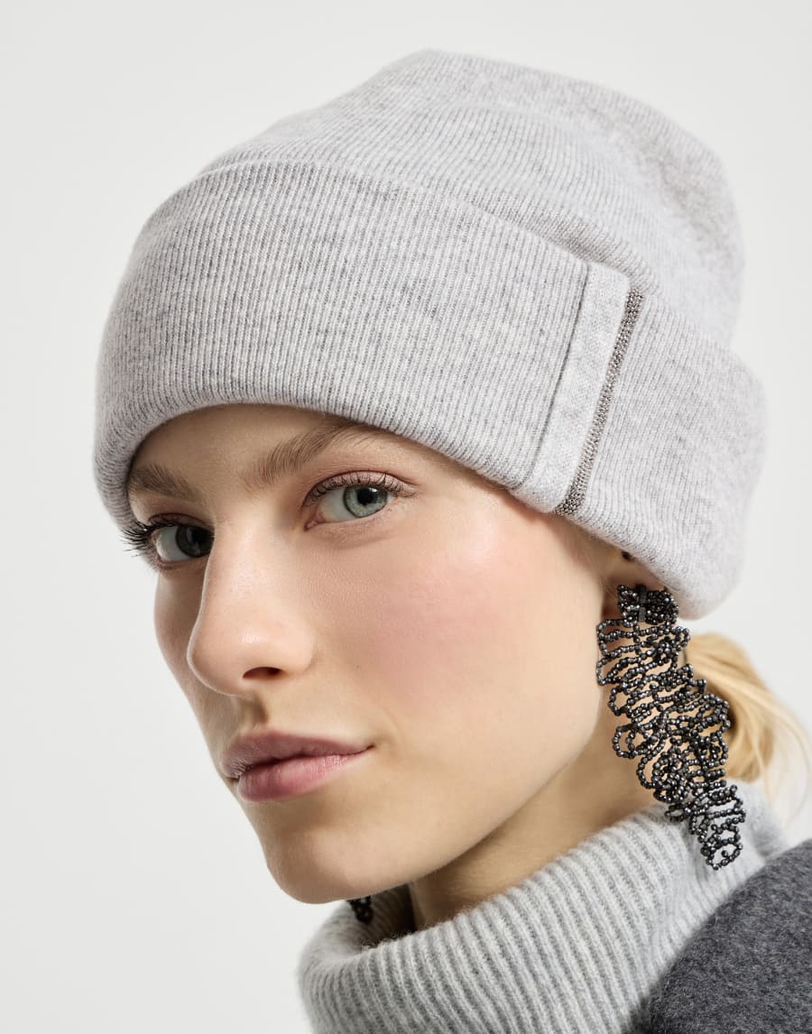 Knit beanie Light Grey Woman - Brunello Cucinelli