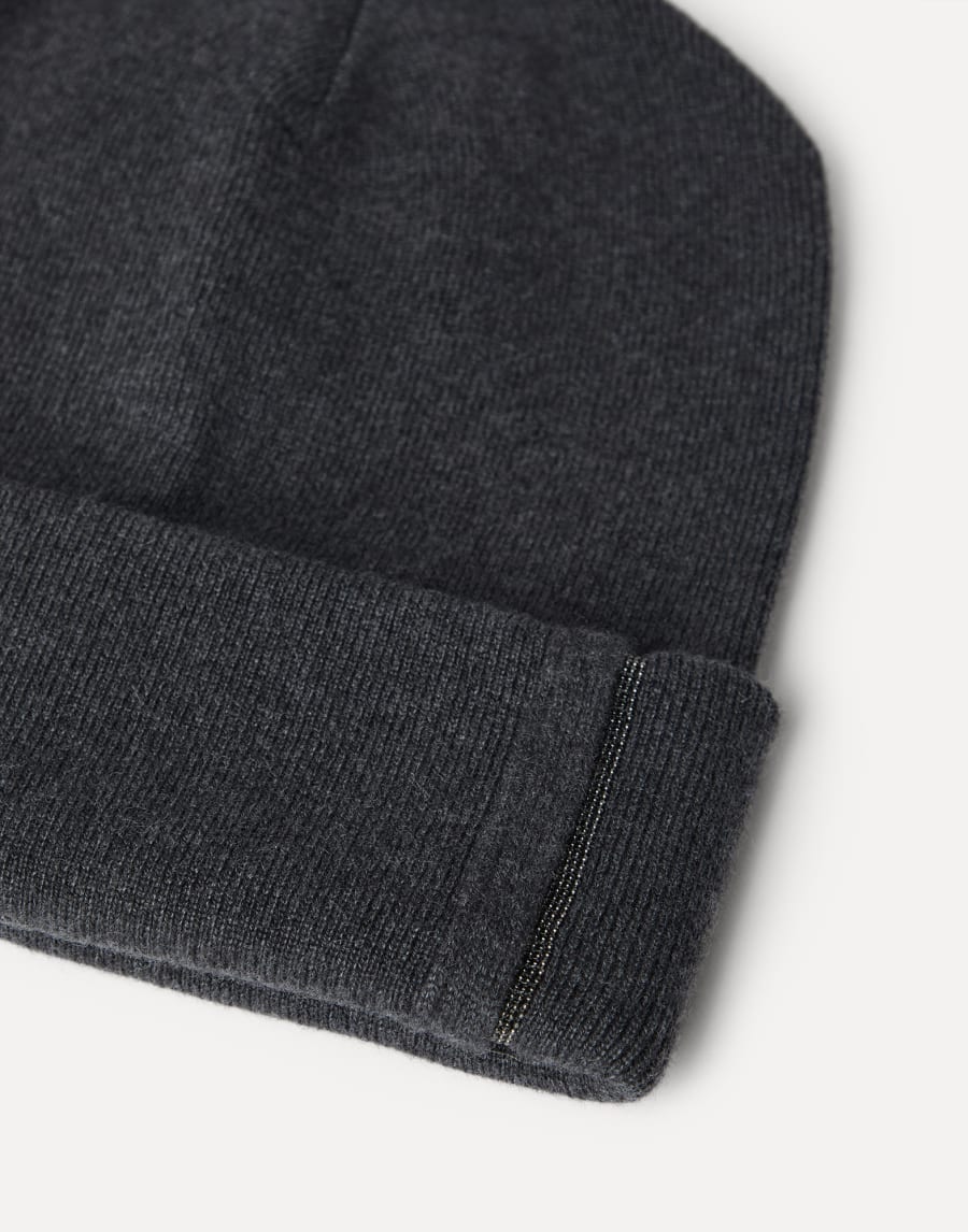 Knit beanie Lignite Grey Woman - Brunello Cucinelli