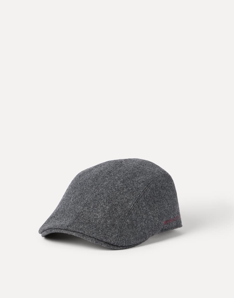 バージンウール フランネル ハンチングキャップ ダークグレー メンズ - Brunello Cucinelli