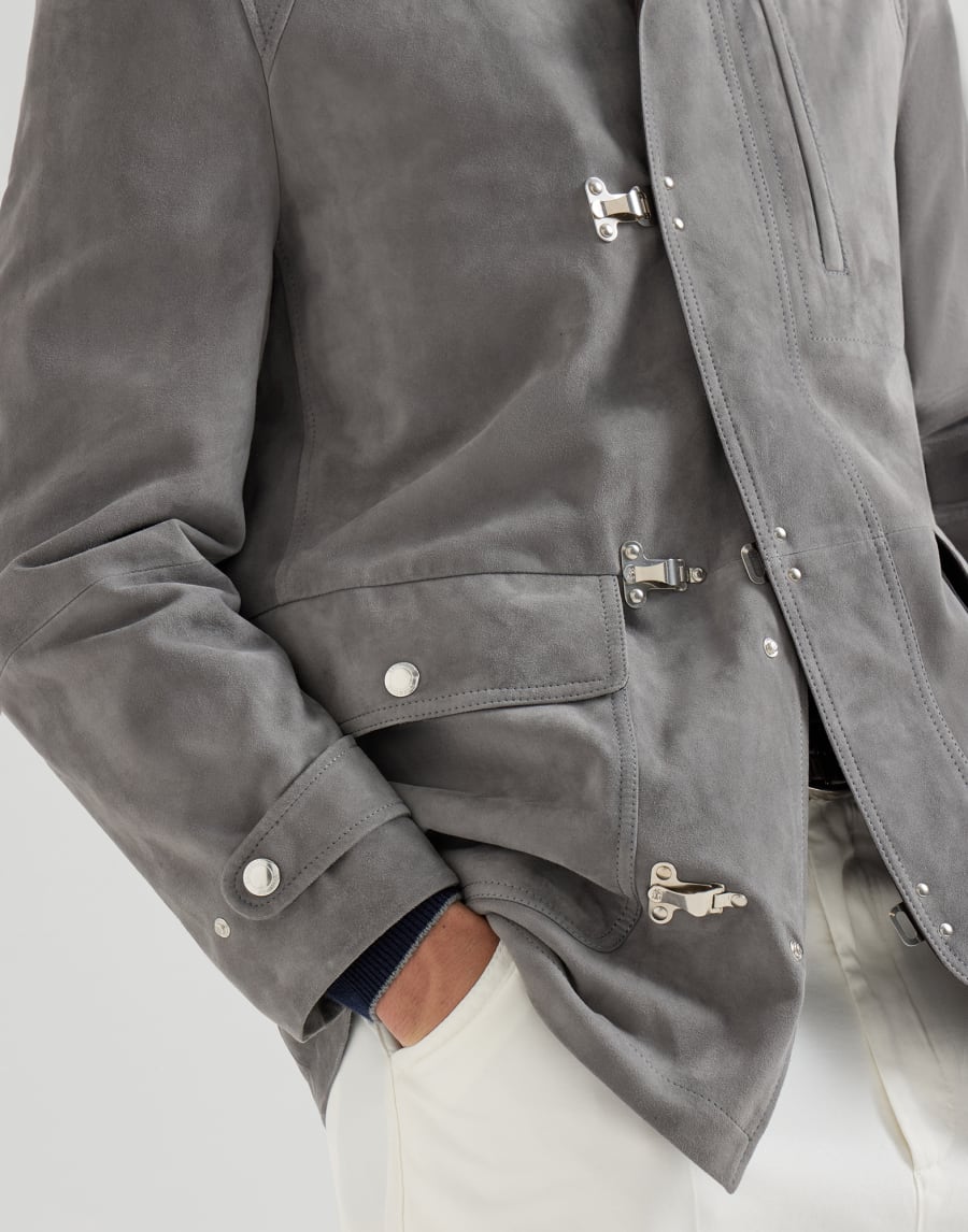 Suede outerwear Medium Grey Man - Brunello Cucinelli