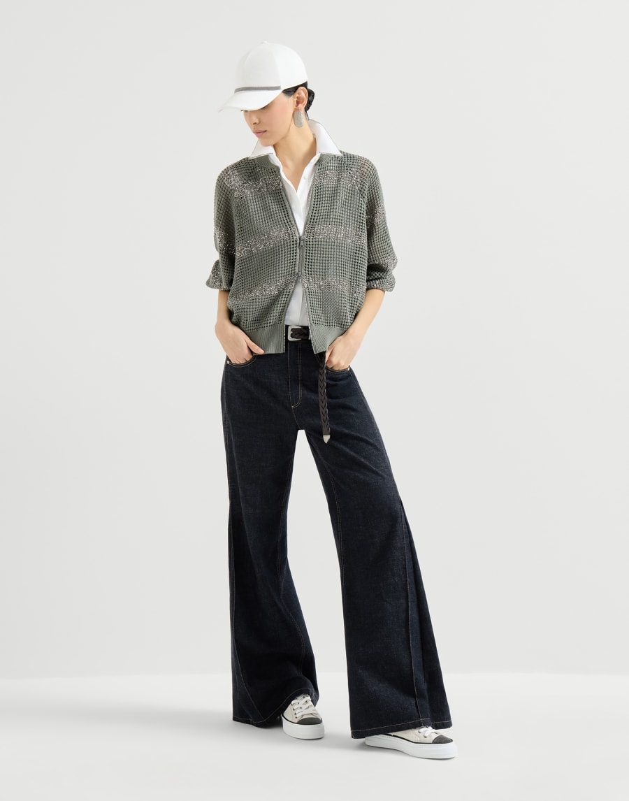 棉针织材质胶底鞋 白色 女款 - Brunello Cucinelli