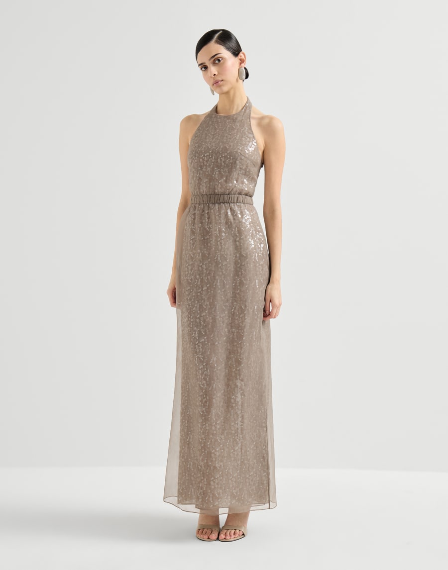 Dazzling embroidery halterneck dress Rope Woman - Brunello Cucinelli