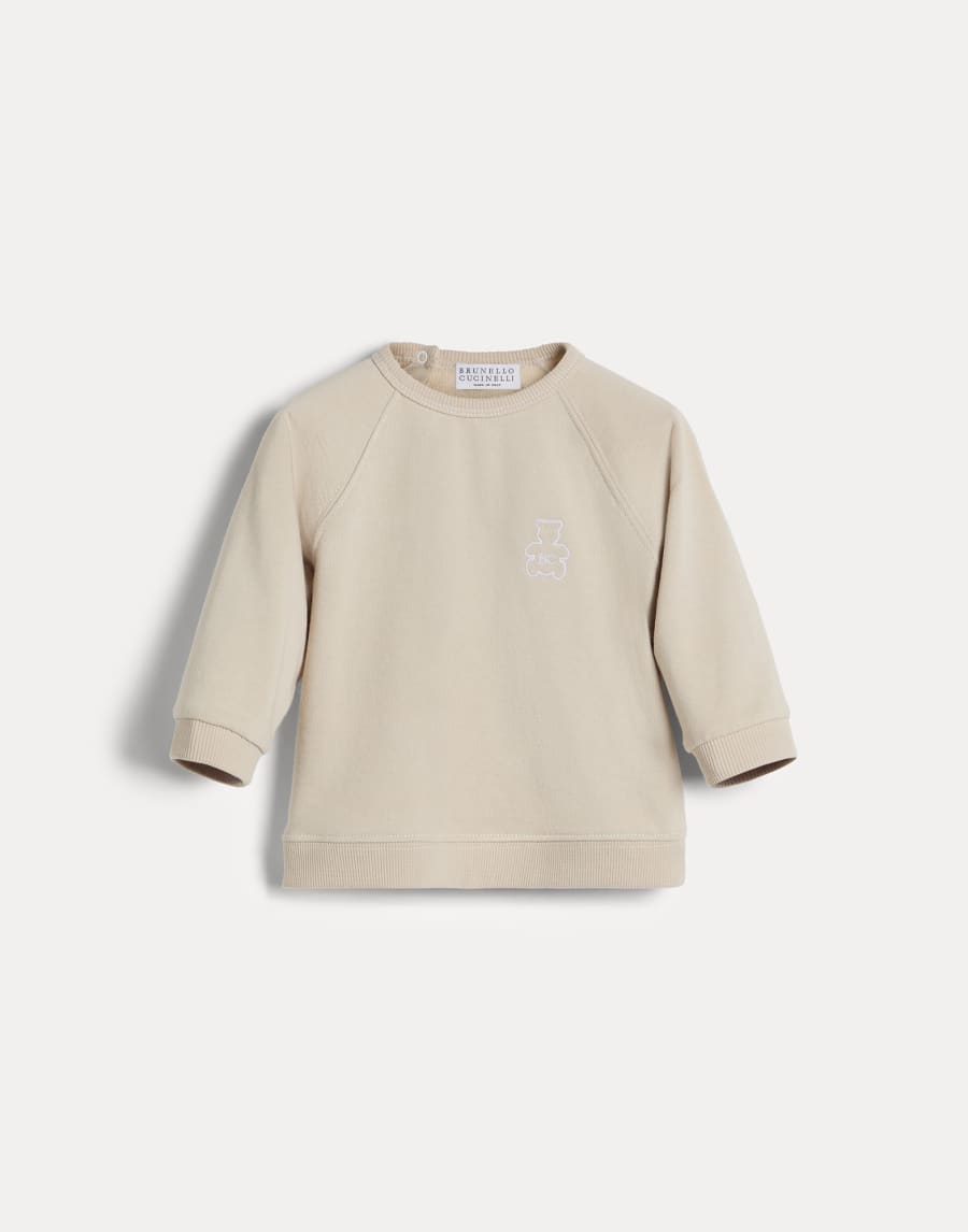 Cotton French terry Baby Bernie sweatshirt Sand Baby - Brunello Cucinelli