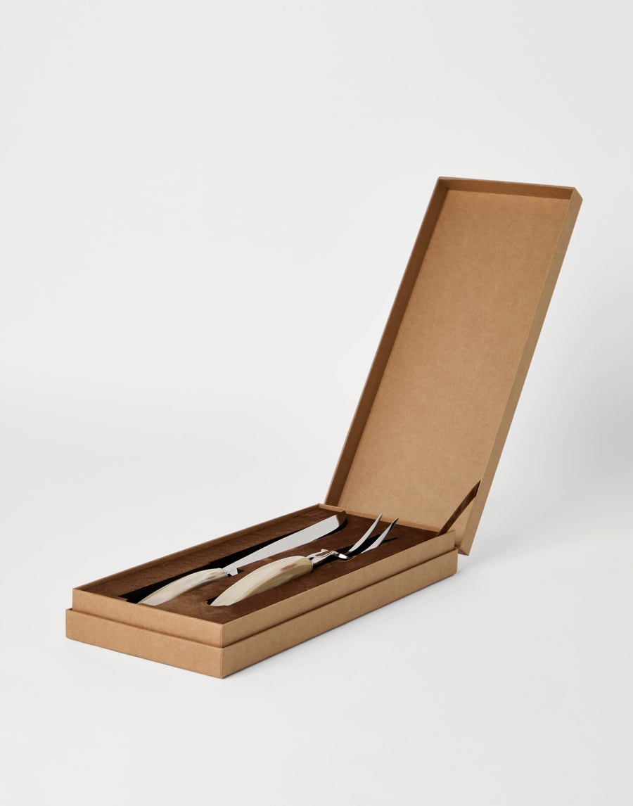 Carving set Natural Horn Lifestyle - Brunello Cucinelli