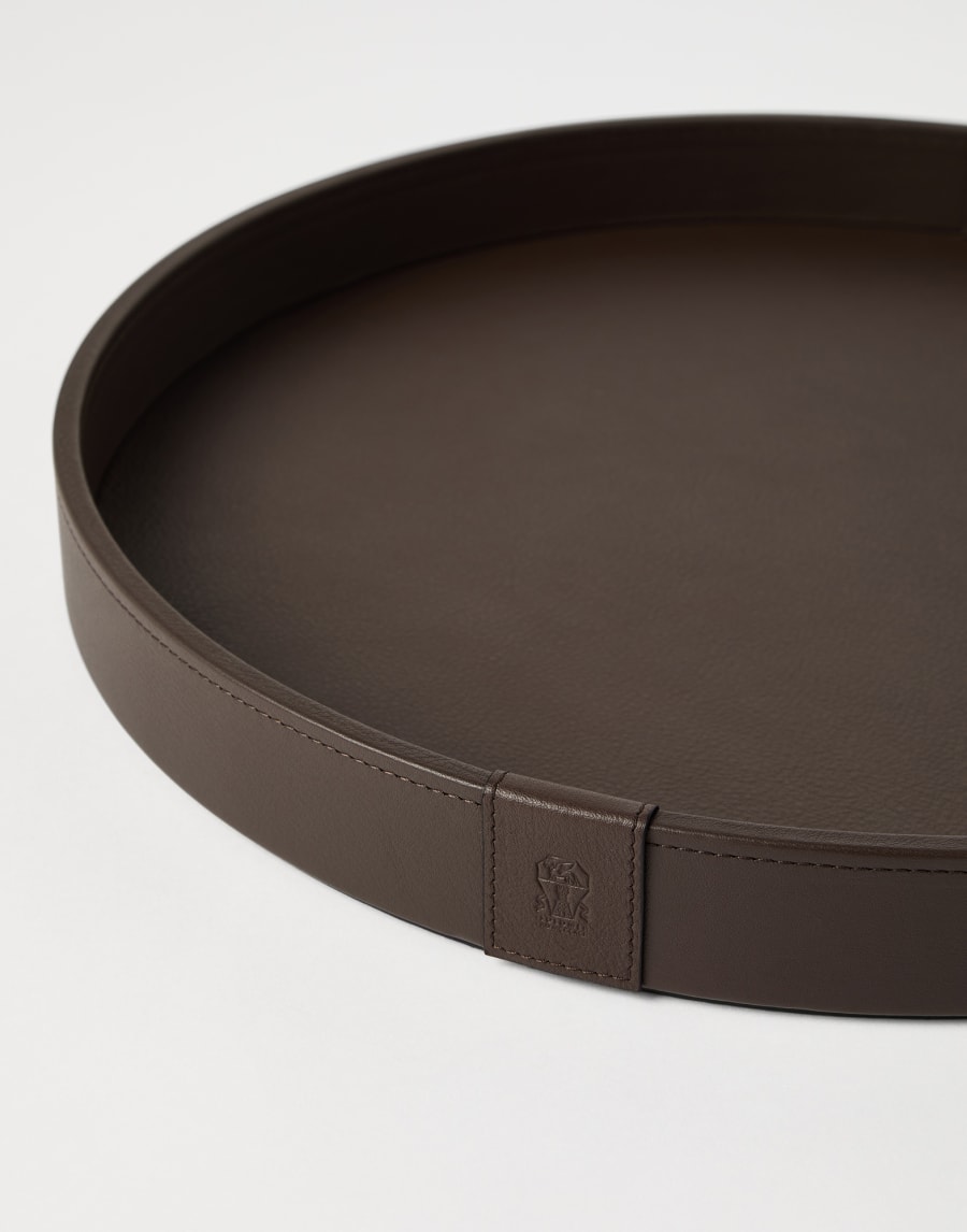 Bandeja grande de piel Cigarro Lifestyle - Brunello Cucinelli