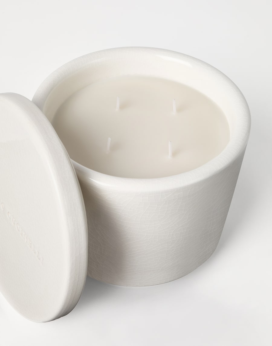 Maxi scented candle with lid White Lifestyle - Brunello Cucinelli