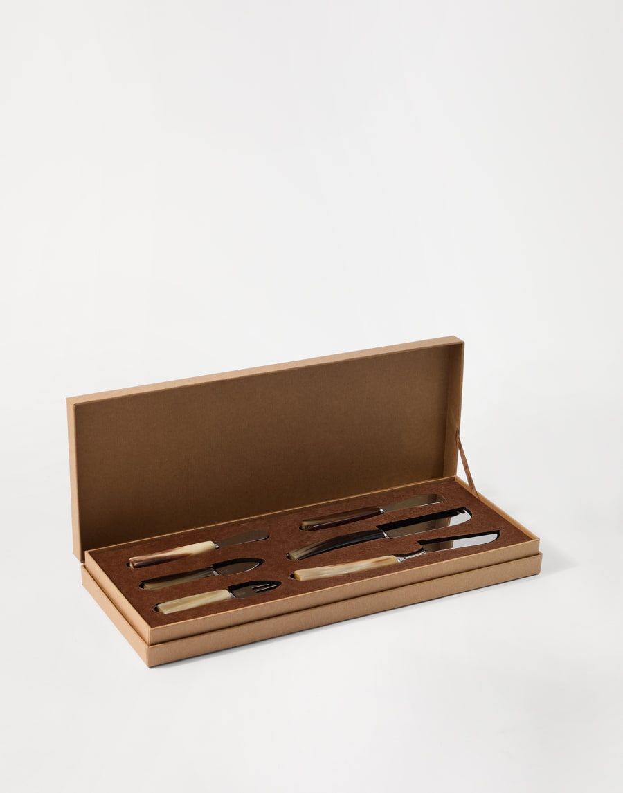 Cheese cutlery set Natural Horn Lifestyle - Brunello Cucinelli