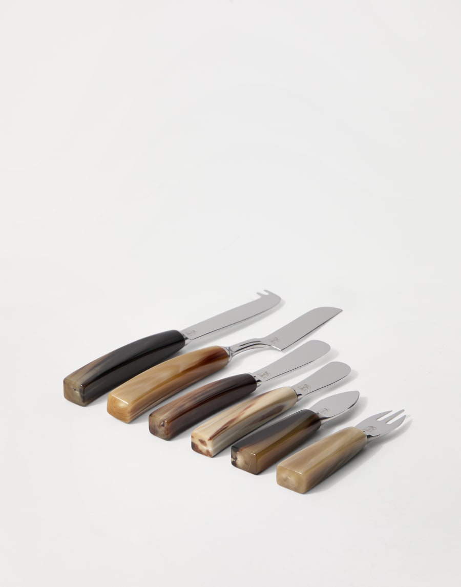 Cheese cutlery set Natural Horn Lifestyle - Brunello Cucinelli