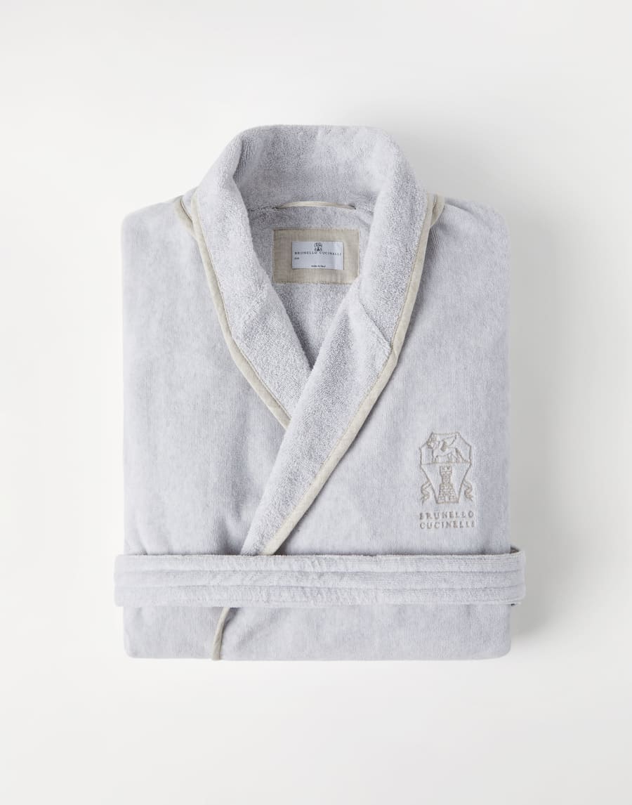 Terrycloth bathrobe Light Grey Lifestyle - Brunello Cucinelli