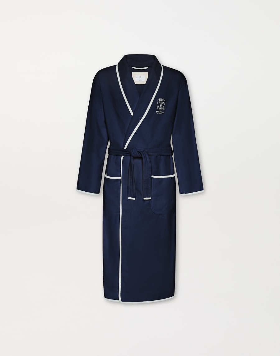 Terrycloth bathrobe Navy Blue Lifestyle - Brunello Cucinelli