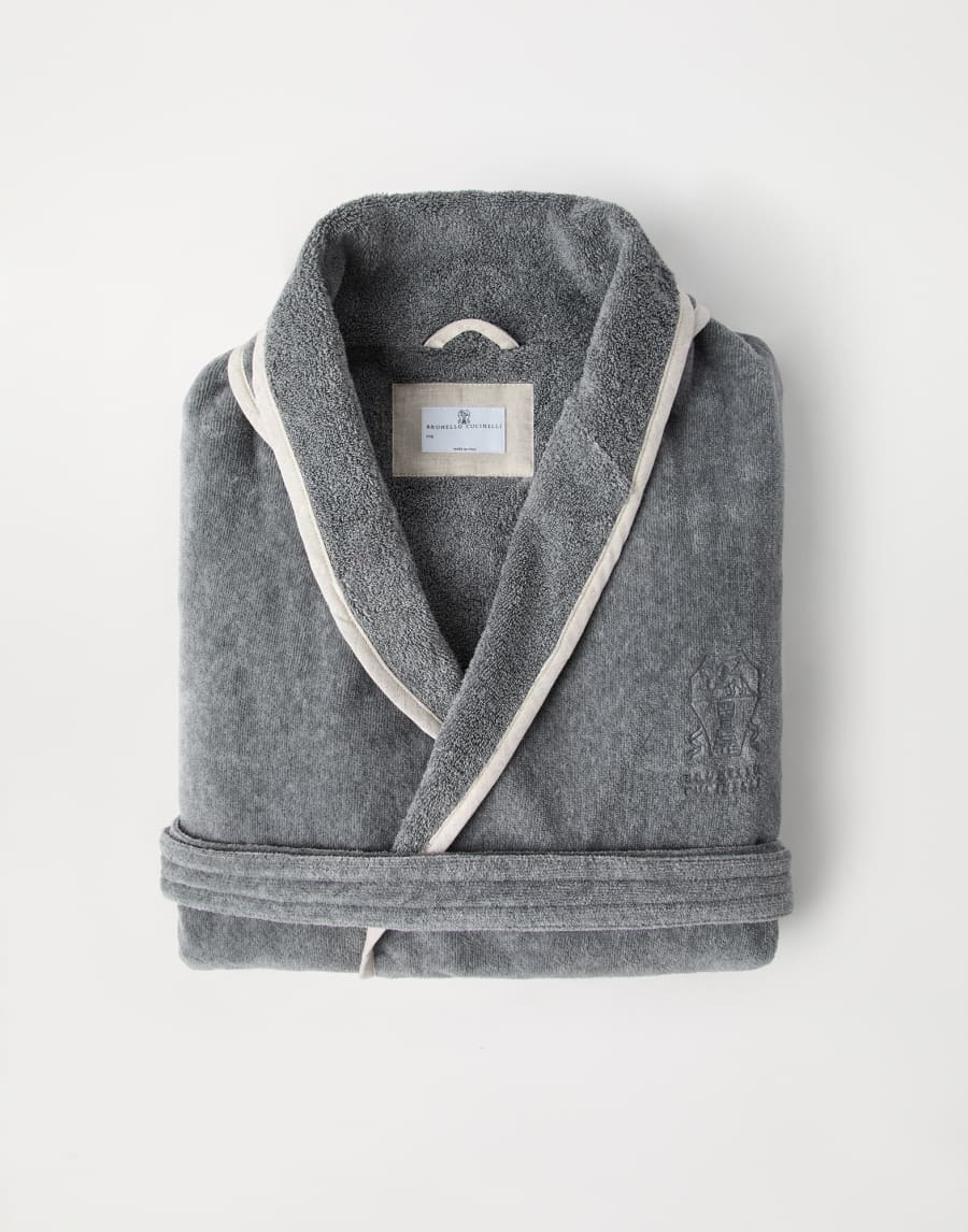 Bademantel aus Frottee Mittelgrau Lifestyle - Brunello Cucinelli
