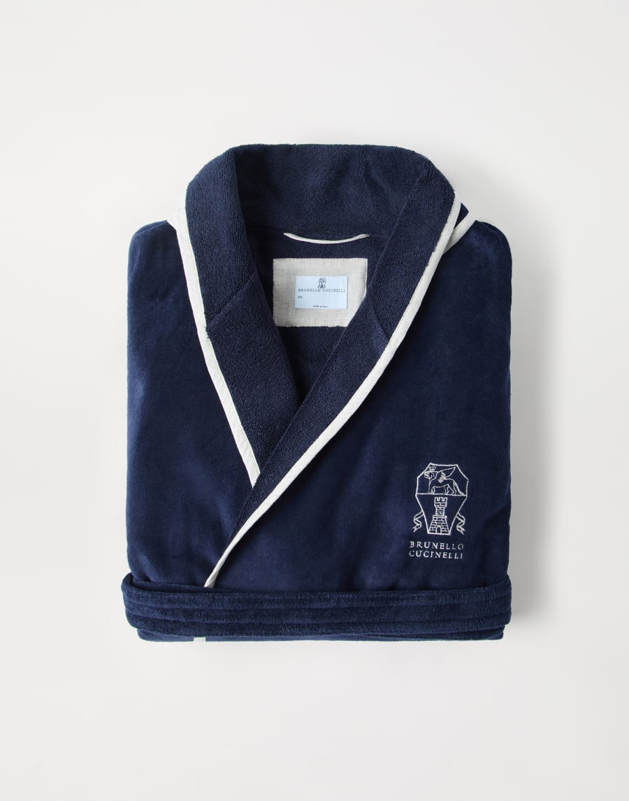 Terrycloth bathrobe Navy Blue Lifestyle - Brunello Cucinelli
