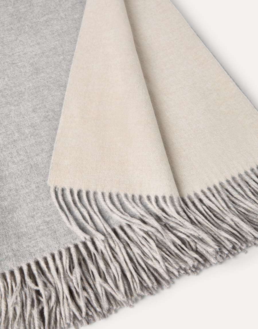 双面羊绒薄毛毯 灰色 生活风格 - Brunello Cucinelli