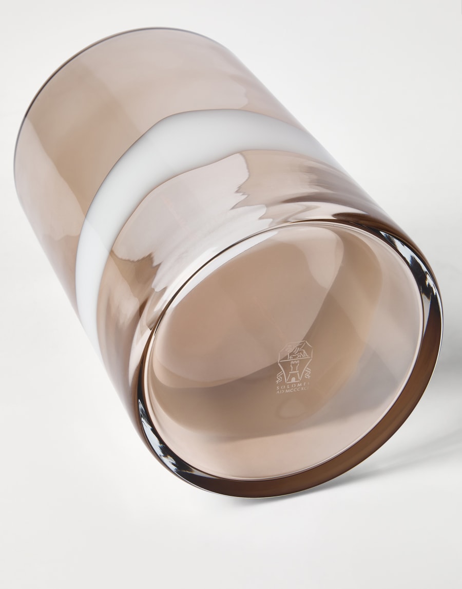 Jarrón pequeño en cristal de Murano a rayas Natura Lifestyle - Brunello Cucinelli